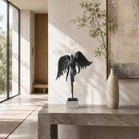 Angel Figure Ornament Large Wings Abstract Angel Sculpture Lustrous
