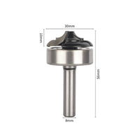 Metal Body Flush Trim Router Bit Compact Bottom Bearing Trim Bit Round Profile Woodworking Tool Silver and Black for Shaping