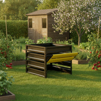 Compost Bin with Pull-out Door Open-Top Compost Bin with Door Spacious for Yard
