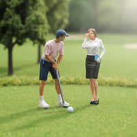 2 Pieces 1:64 Scale Golfer Figure Highly Detailed 1:64 Scale People Figures Sand Table People Models Realistic for Dioramas
