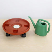 Plant Trolley with Round Tray and Drainage, Heavy Duty Pot Stand for Large Flower Pots, Indoor and Outdoor Plant Stand, Simple Design