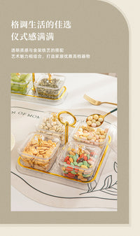 Plastic Fruit Bowl with Compartments for Living Room Coffee Table Snack Nuts