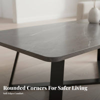 Rectangular Table with Geometric Legs Modern Design Household Furniture Easy to Clean Sturdy Construction for Interior Designers
