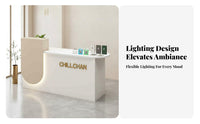 Modern Front Desk Large Storage Space Front Counter Easy to Clean Minimalist Reception Table for Salon Owners, Lobby, Company Entrance, SOHO