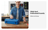 Portable Metal Tool Case Multi-Purpose Portable Metal Toolbox Lockable Latch
