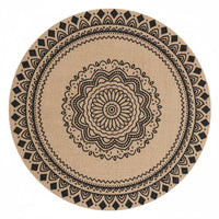 Round Jute Placemat Decorative Woven Round Placemat Versatile Use Boho Dining Heat-Resistant Pad for Restaurant, Wedding