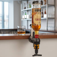 Clamp-on Bottle Dispenser Metal Drinkware Transparent