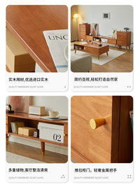 Solid Wood TV Cabinet and Coffee Table Combination