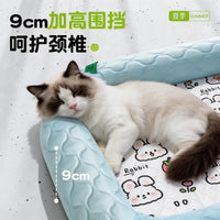 夏天狗狗清凉冰丝窝四季通用狗窝带靠枕猫窝睡觉狗垫子跨境批发