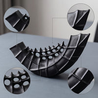Metal Sculpture Openwork Geometric Sculpture Faceted Desk Figurine for Living Room, Bookshelf