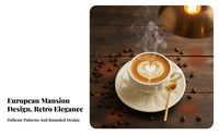 Elegant Design Pedestal Teacup Set Safe Material Cup Saucer Spoon Set Microwave Safe for Tea Lovers, Home Decorators, Cafe, Kitchen