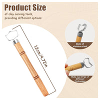 Ceramic Tool Set with Wooden Handle Stainless Steel Clay Cutter and 12 Cup Handle Mold Templates