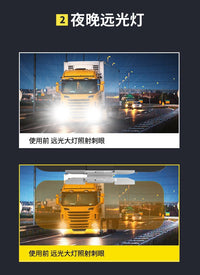 Car Sun Visor Anti-Glare Mirror, Day and Night Mirror, Anti-Dazzle for High Beams, Car Interior Accessory