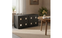 2 Pieces Storage Cabinet Retro Wooden Cabinet Stackable Credenza for Living Room, Bedroom