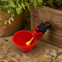Red Automatic Chicken Water Dispenser, 500 Pcs Poultry Waterer, Quail & Pigeon Drinker Feeder Accessory