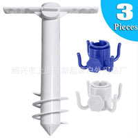 Plastic Beach Umbrella Anchor with Three-Spiral or Five-Spiral Ground Plug Hook Set