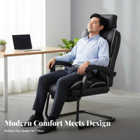 Reclining Sled Base Chair No Wheels Sled Base Armchair Lumbar Support for Guests