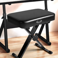 Adjustable Piano Bench High-Density Sponge Cross-Braced Frame Keyboard Bench