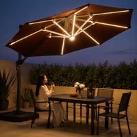 Rome Parasol, Large Outdoor Sun Shade, 3m, Aluminum, Sun Shade, Wind Resistant, 210T Polyester, UV Protection