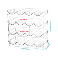 Stackable Water Bottle Organizer Wave-Shaped Stackable Bottle Rack Transparent