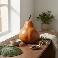 Pear Sculpture Glossy Finish Decorative Pear Sculpture Vintage Look Fruit Figurine for Living Space