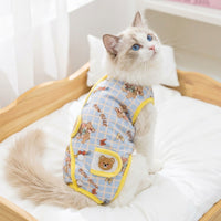 Cat Recovery Suit for Spay and Neuter Recovery Suit Cat, Snap Button Post-Surgery Recovery Suit, Sleeveless No-Legs Anti-Lick Cat Suit Design