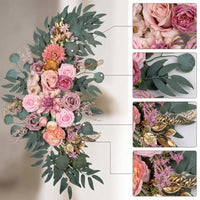 Welcome Sign Floral Garland Luxuriant Floral Swag with Roses Romantic Decorations for Wedding Arch