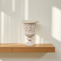 Urn with Pedestal Relief-Carved Classical Urn Timeless for Mantel