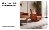rotating rocking chair Recliner Genuine Leather Lounge Chair Reclining Function Rocking Motion for Adults, Parents