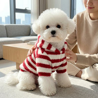 Pet Vest Striped Dog Clothes for Small Breeds, Warm Cat Coat and Dog Shirts for Puppy Clothes, Striped Pattern Casual Style, Unisex Size XS-S