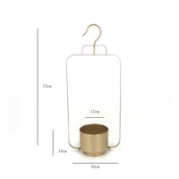 Gold Hanging Flower Pot Indoor Outdoor Use Hanging Flower Holder Multi Purpose Metal Bucket Planter for Guesthouse