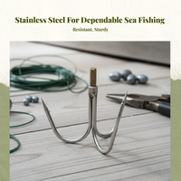 Stainless Steel Triple Hook for Boats, Nautical, Adjustable