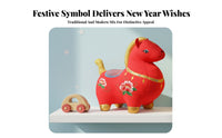 Year of the Horse Plush Toy, Zodiac Horse Doll, Lucky Symbol, Kids Gift