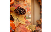 Fall Pumpkin Wreath Full Design Autumn Foliage Wreath Easy to Hang for Porch
