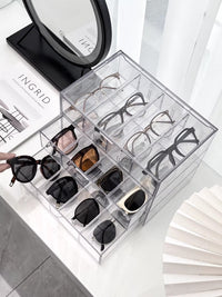 Multi-grid Eyeglass Storage Box for Sunglasses, Desk Drawer Organizer, Resin