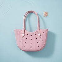 DIY Accessories EVA Tote Bag Customizable with Charms Waterproof Beach Tote Lightweight Perforated Charm Bag Easy to Clean for Girls, Poolside, Vacation, Shopping