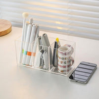 Pen Holder, Desktop Storage, Pen Pouch, Large Capacity, Transparent, Desk Organizer, Student, Remote Work, Small Items Case, Office, 9/12/18/7/6.5cm