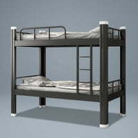 Metal Bunk Bed Space-Saving Steel Bunk Bed Sturdy Furniture for Students, Dorm Rooms, Student Accommodations, Compact Bedrooms