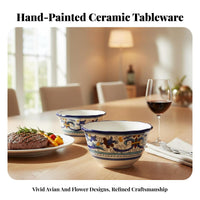 Hand-painted ceramic plate with floral design