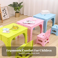 2 Pieces children's Table and Chairs Set Foldable Design for Classroom, Toddlers