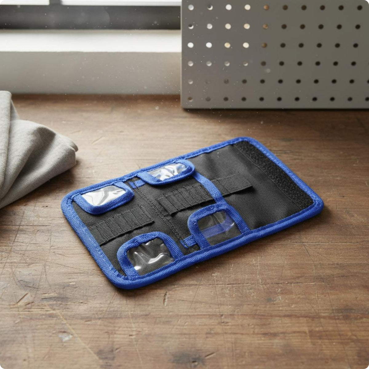 Tool Organizer Hook-and-Loop Flaps Foldable Tool Bag Stitched Pockets