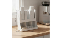 Two-Tier Cup Storage Rack Wall-Mounted Coffee Bar Organizer Freestanding Paper Cup Dispenser Space-Saving for Offices, Cafes, Breakroom, Kitchen Countertop