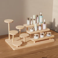 Wooden Display Rack Desktop Size Tiered Display Stand Space Saving