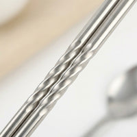 Stainless Steel Cutlery Set, Portable Camping Cutlery Set, Reusable Chopsticks and Spoon, Picnic Cut - Image 6