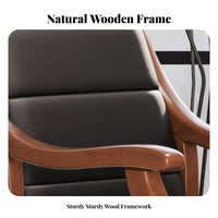 Padded Wood-Frame Armchair Sturdy and Long-Lasting Padded Reading Armchair
