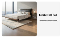 Floating Bed Frame Italian Design Bedroom Furniture Headboard for Homeowners, partners, Apartment, Guest Room, studio apartment