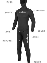 3mm分体连帽潜水服防寒保暖自由潜水衣防刺水母衣深浮潜水两件套