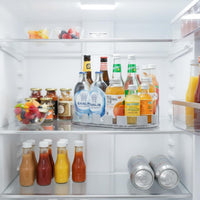 Fridge Drink and Condiment Holder Easy Reach 360 Degree Rotating Storage Bin
