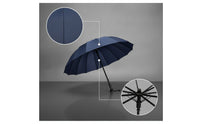 Waterproof Umbrella with 16 Ribs Classic Business Umbrella Sturdy Heavy Duty for Businessmen