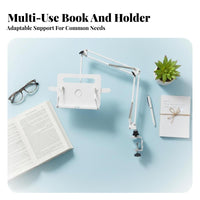 Adjustable Arm Book Stand Hands Adjustable Desk Clamp Book Stand Portable Office Supply for Kids